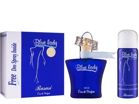 Набір для жінок Rasasi Blue Lady Парфумована вода 40 мл + дезодорант 50 мл. Расаси блу леді
