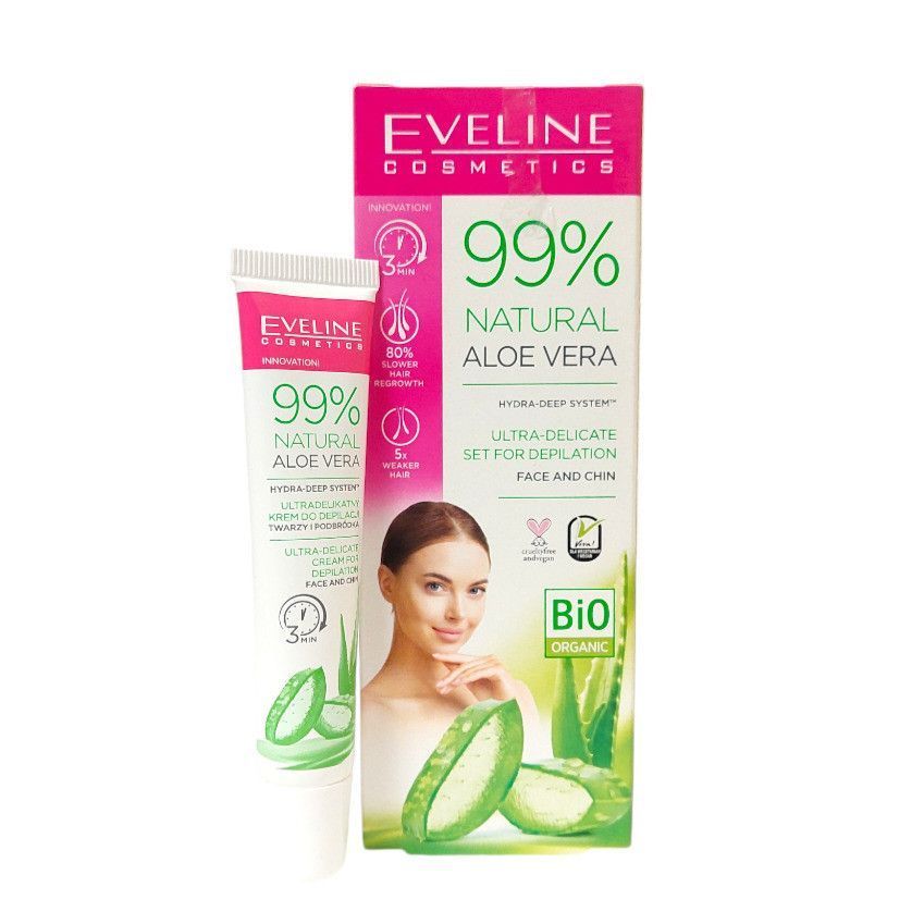 Крем для депиляции лица и подбородка Eveline 20 мл. Aloe Vera