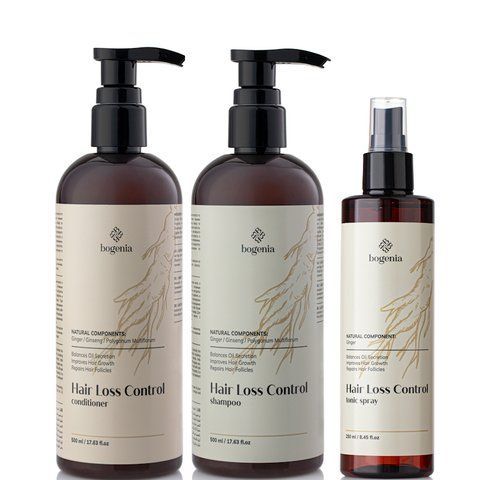 Набір для догляду за волоссям Bogenia Hair Loss Control (Шампунь Кондиціонер Тонік) проти випадіння